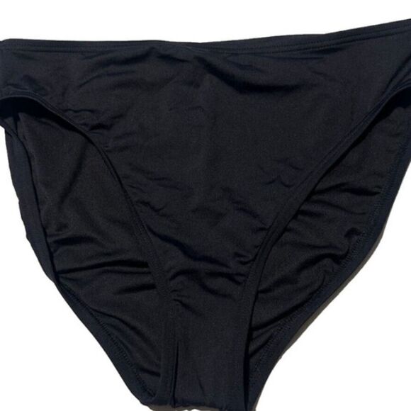 Michael Kors Women's Black Solid High Leg High Waist Bikini Swim Bottom - Picture 5 of 10